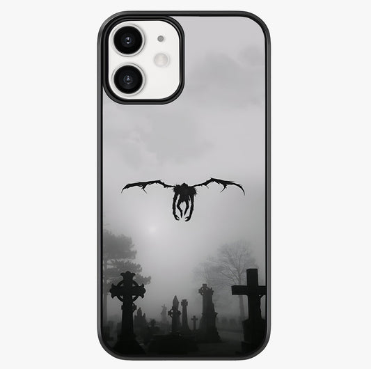 Graveyard Shadow Descent Glass Case showing full back design in clean flat view with glossy glass finish.