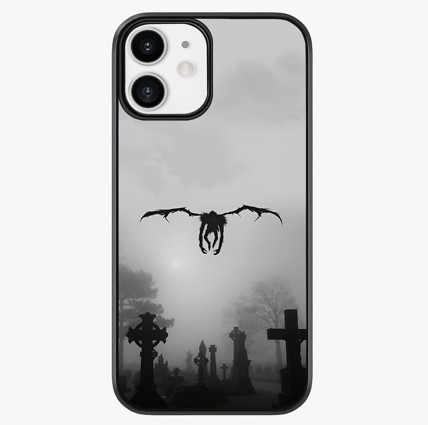 Graveyard Shadow Descent Glass Case showing full back design in clean flat view with glossy glass finish.