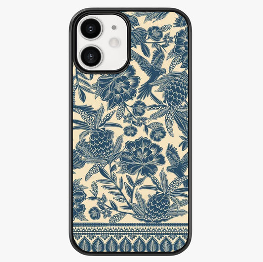 Heirloom Wild Bloom Glass Case showing full back design in clean flat view with glossy glass finish.