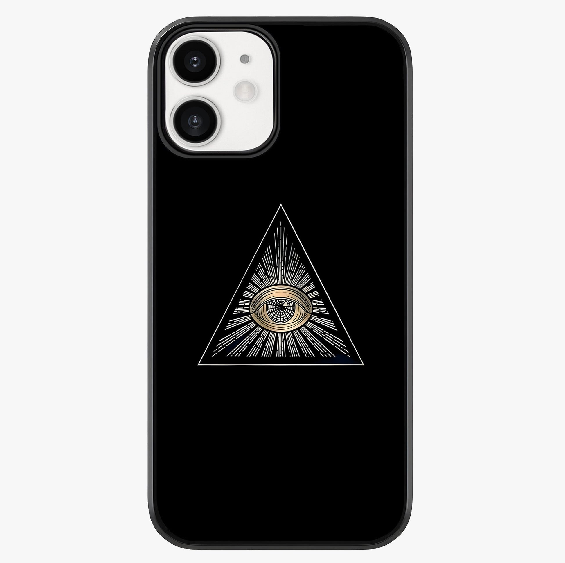 Illuminati Evil Glass Case showing full back design in clean flat view with glossy glass finish.