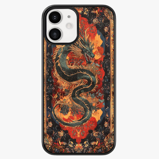 Inferno Dragon Soul Glass Case showing full back design in clean flat view with glossy glass finish.