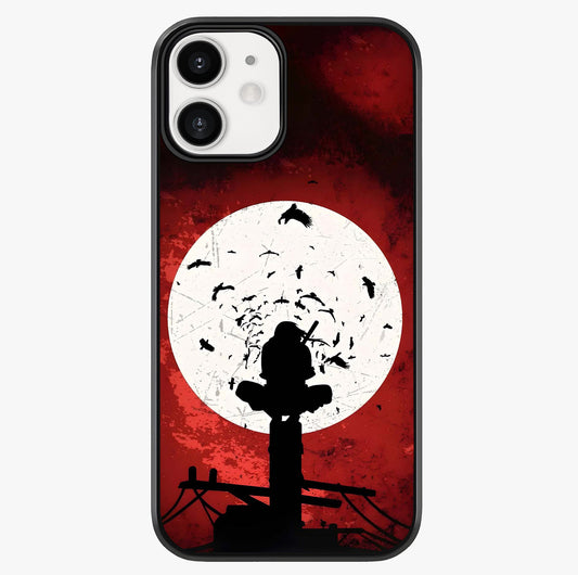 Itachi Limited Edition Naruto Anime Glass Case showing full back design in clean flat view with glossy glass finish.