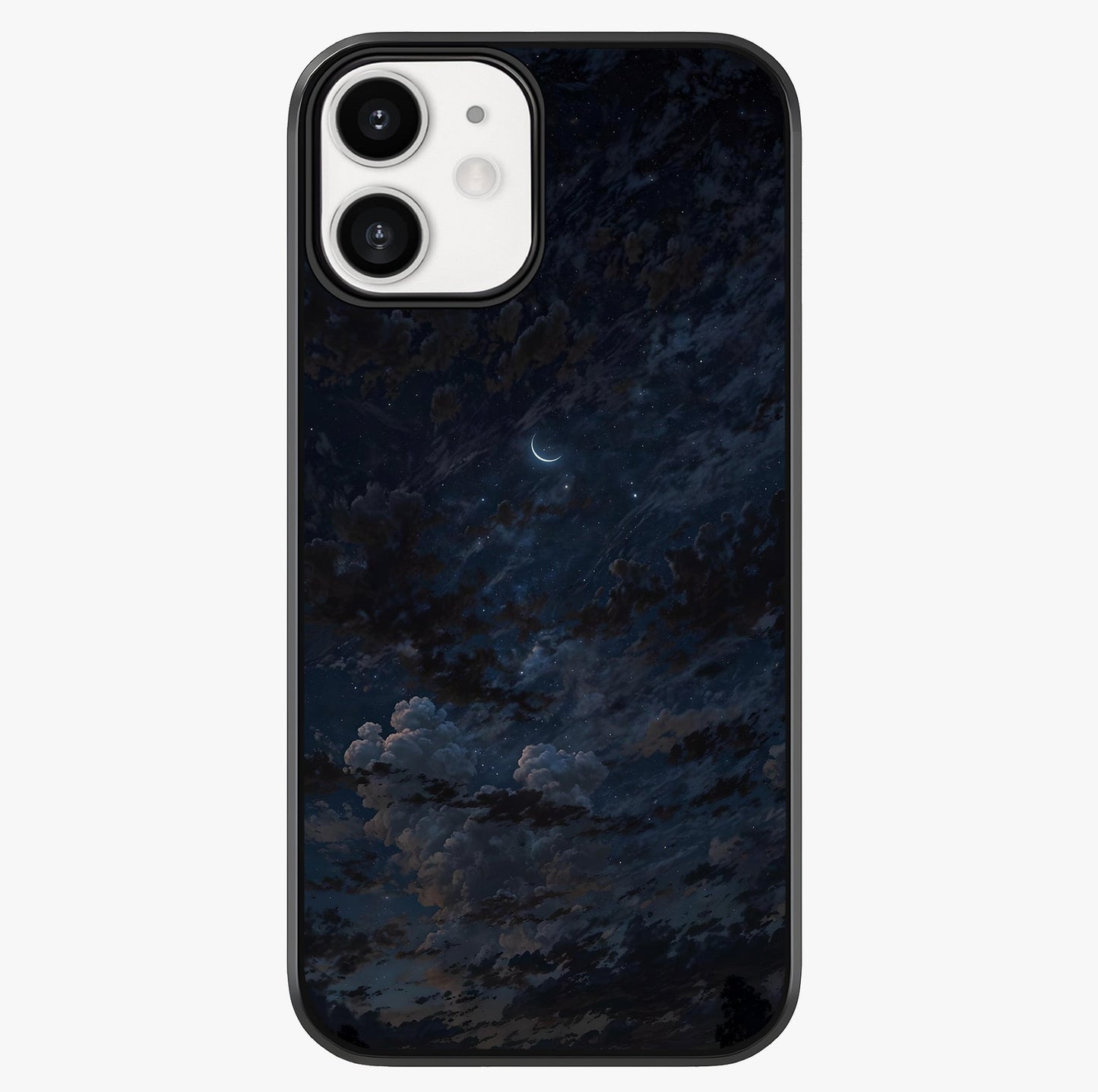 Lunar Veil Silence Glass Case showing full back design in clean flat view with glossy glass finish.