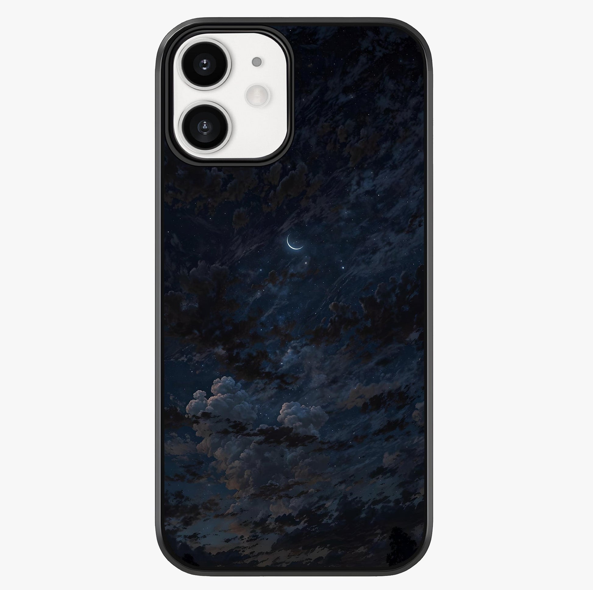 Lunar Veil Silence Glass Case showing full back design in clean flat view with glossy glass finish.