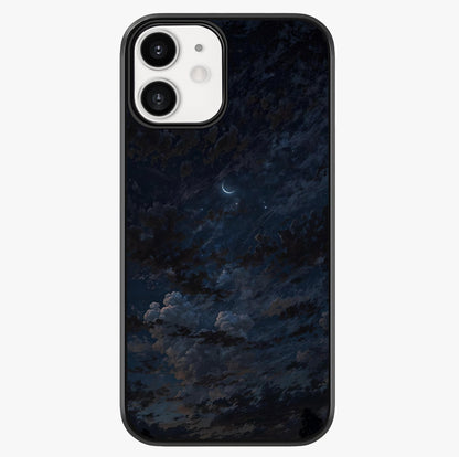 Lunar Veil Silence Glass Case showing full back design in clean flat view with glossy glass finish.