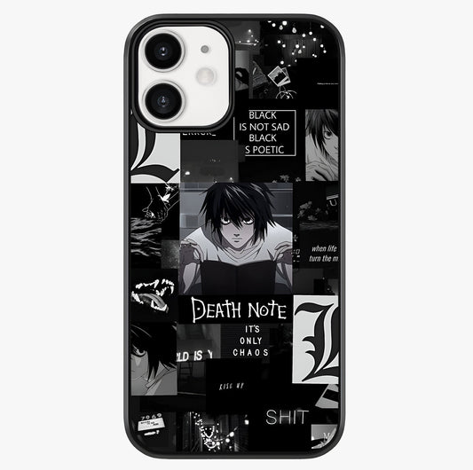 Midnight Chaos Mind Glass Case showing full back design in clean flat view with glossy glass finish.