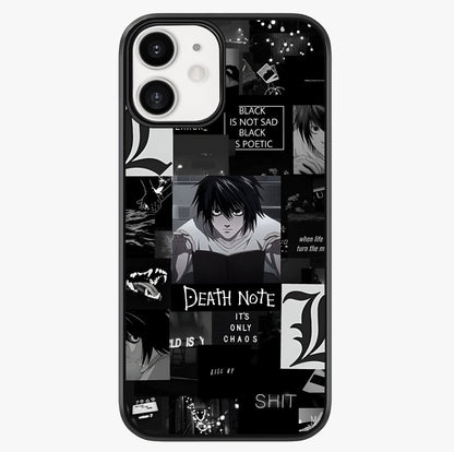 Midnight Chaos Mind Glass Case showing full back design in clean flat view with glossy glass finish.