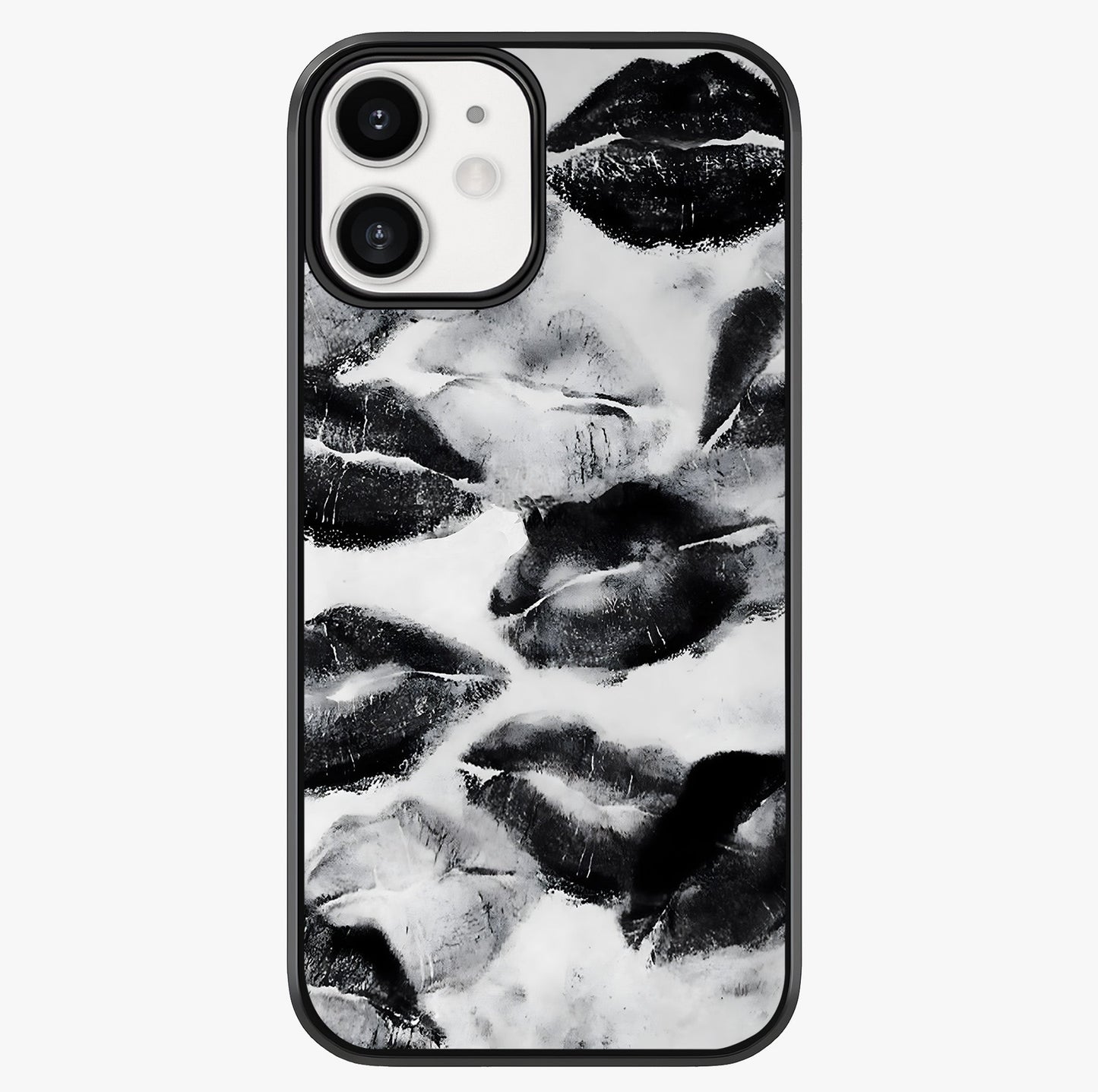 Midnight Kiss Marks Glass Case showing full back design in clean flat view with glossy glass finish.