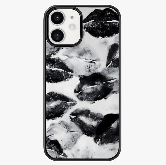 Midnight Kiss Marks Glass Case showing full back design in clean flat view with glossy glass finish.