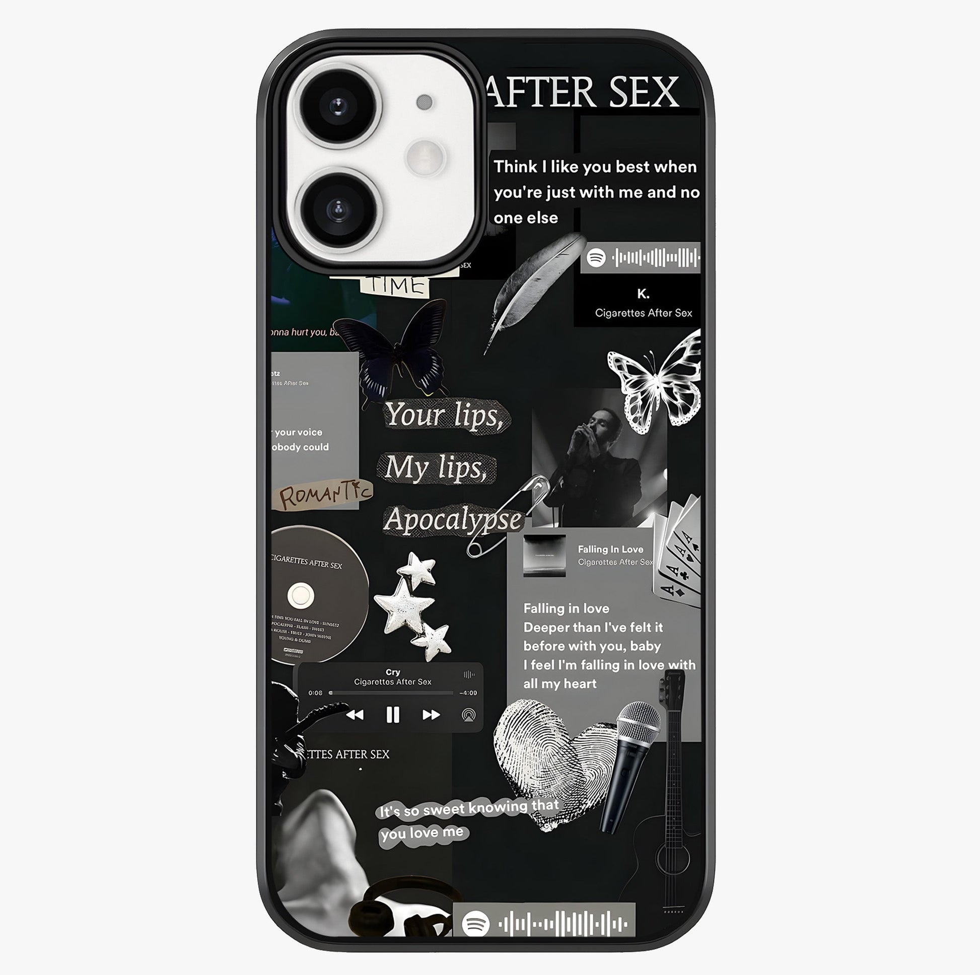 Midnight Love Echo Glass Case showing full back design in clean flat view with glossy glass finish.