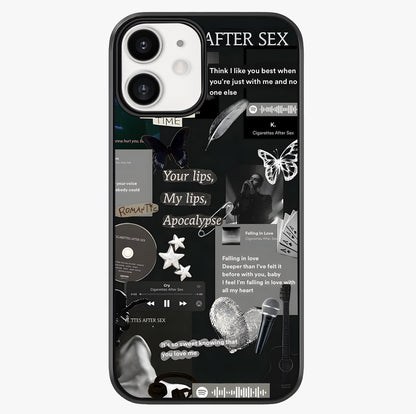 Midnight Love Echo Glass Case showing full back design in clean flat view with glossy glass finish.