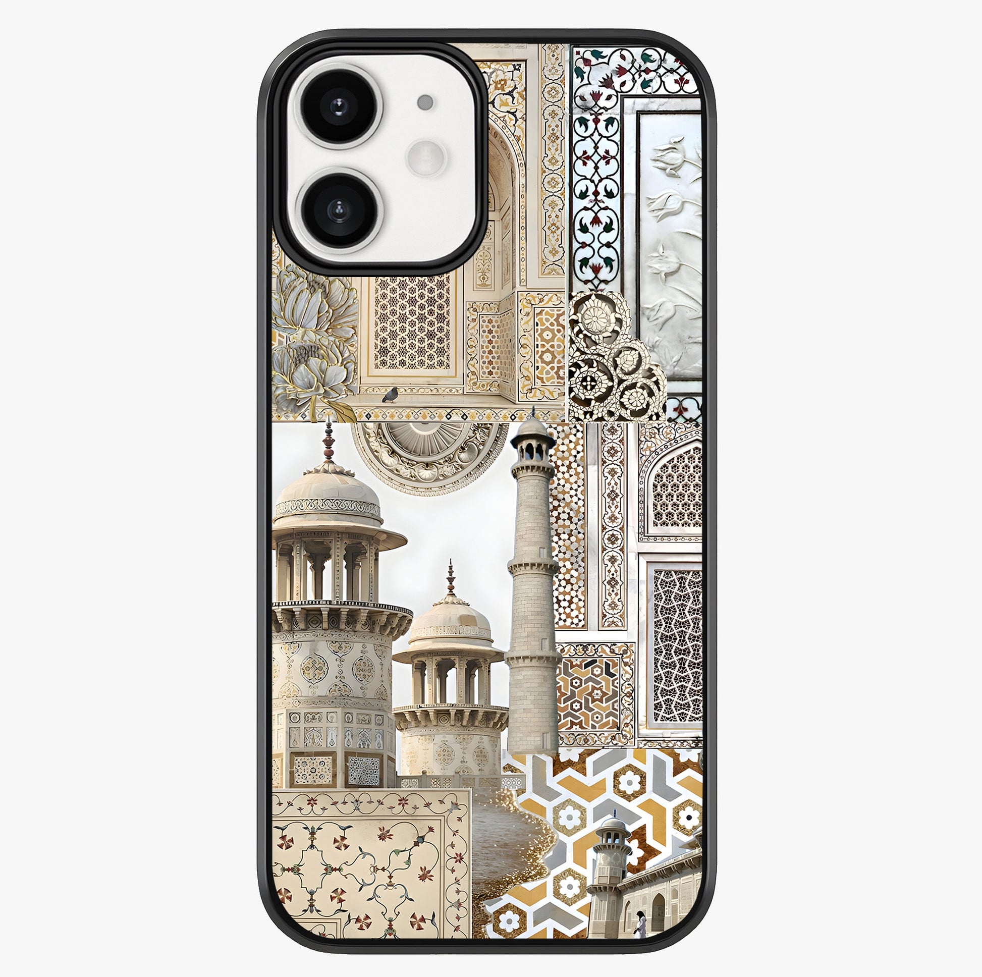 Mughal Marble Legacy Glass Case showing full back design in clean flat view with glossy glass finish.