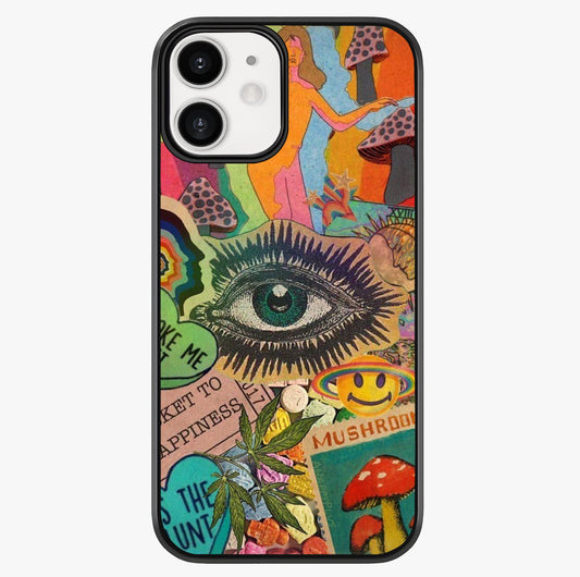 Mystic Eye Wonderland Glass Case showing full back design in clean flat view with glossy glass finish.