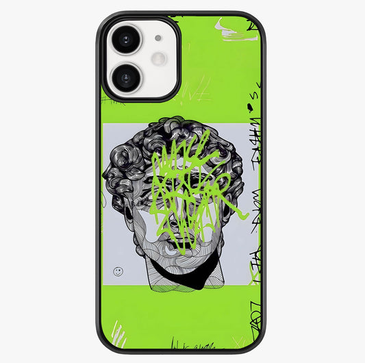 Neo Graffiti Rebellion Glass Case showing full back design in clean flat view with glossy glass finish.