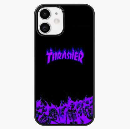 Neon Flame Riot Glass Case showing full back design in clean flat view with glossy glass finish.