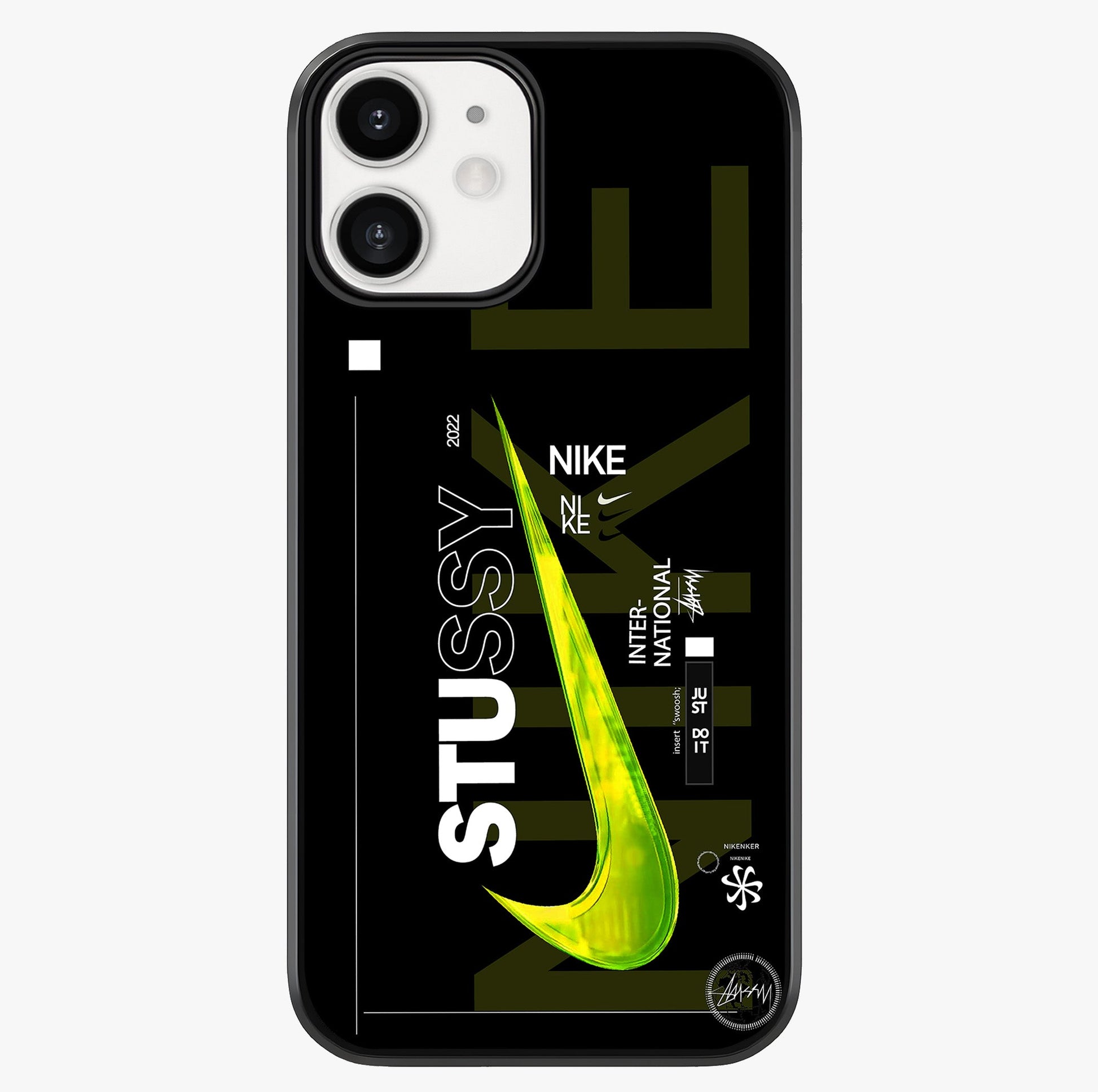 Neon Street Edition Glass Case showing full back design in clean flat view with glossy glass finish.