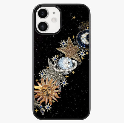 Pearls Universe Object Glass Case showing full back design in clean flat view with glossy glass finish.