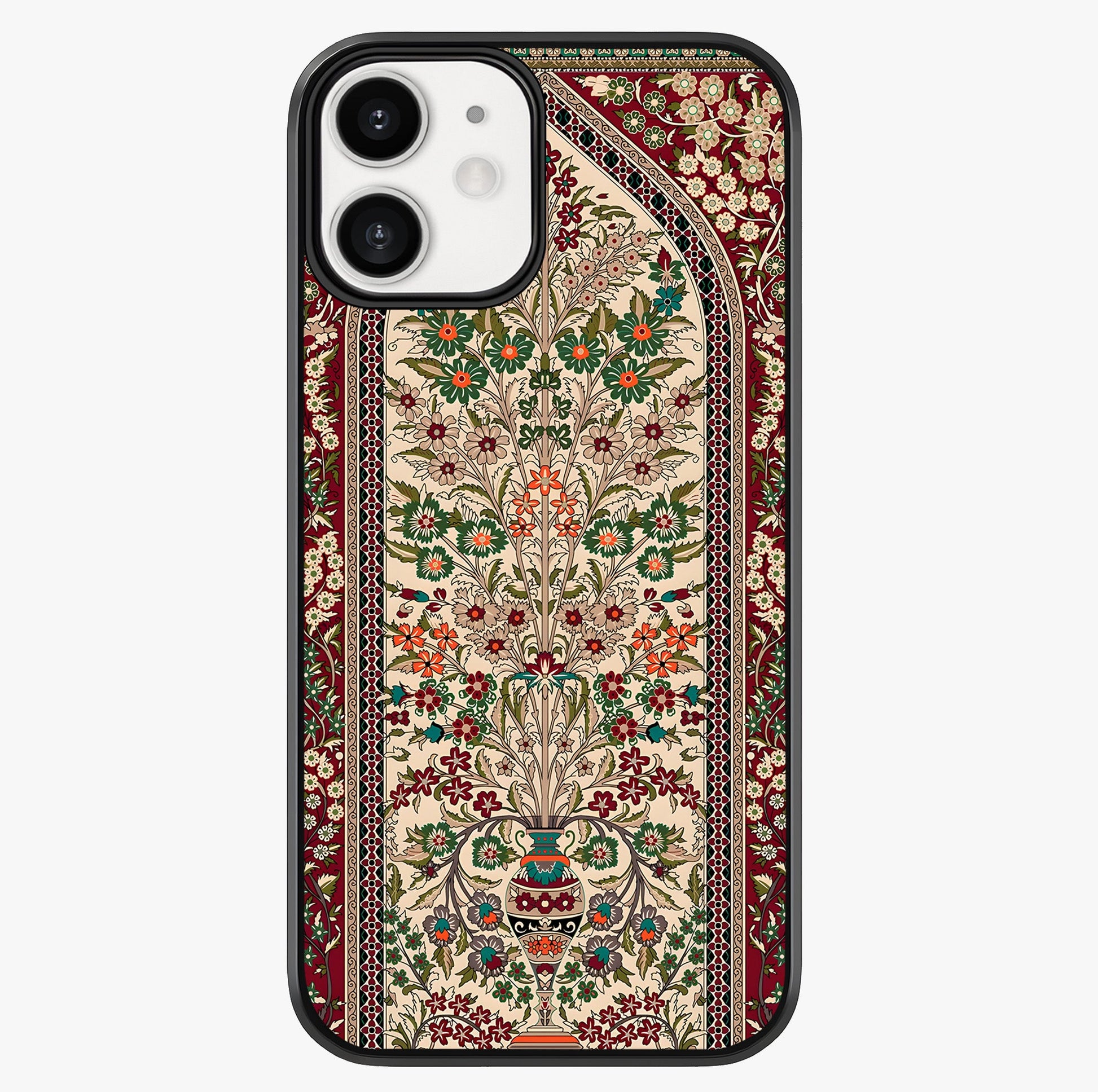 Persian Inspired Glass Case showing full back design in clean flat view with glossy glass finish.