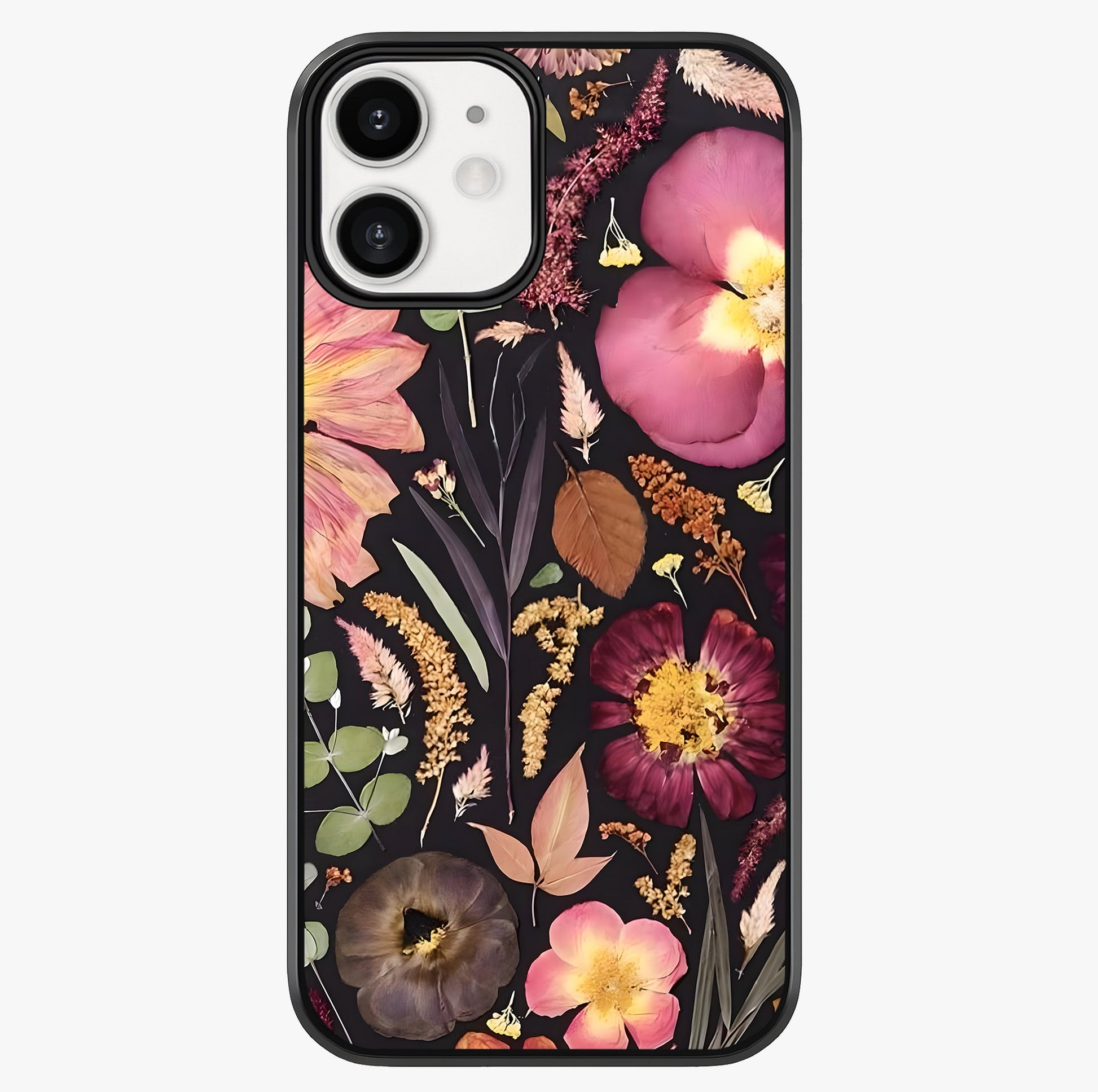 Petal Dream Tapestry Glass Case showing full back design in clean flat view with glossy glass finish.