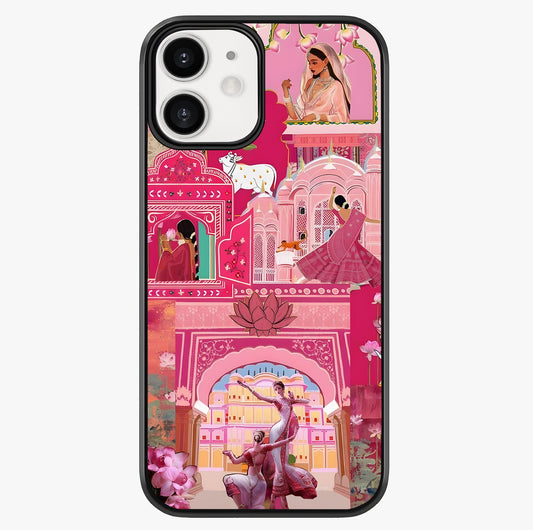Pink Palace Muse Glass Case showing full back design in clean flat view with glossy glass finish.