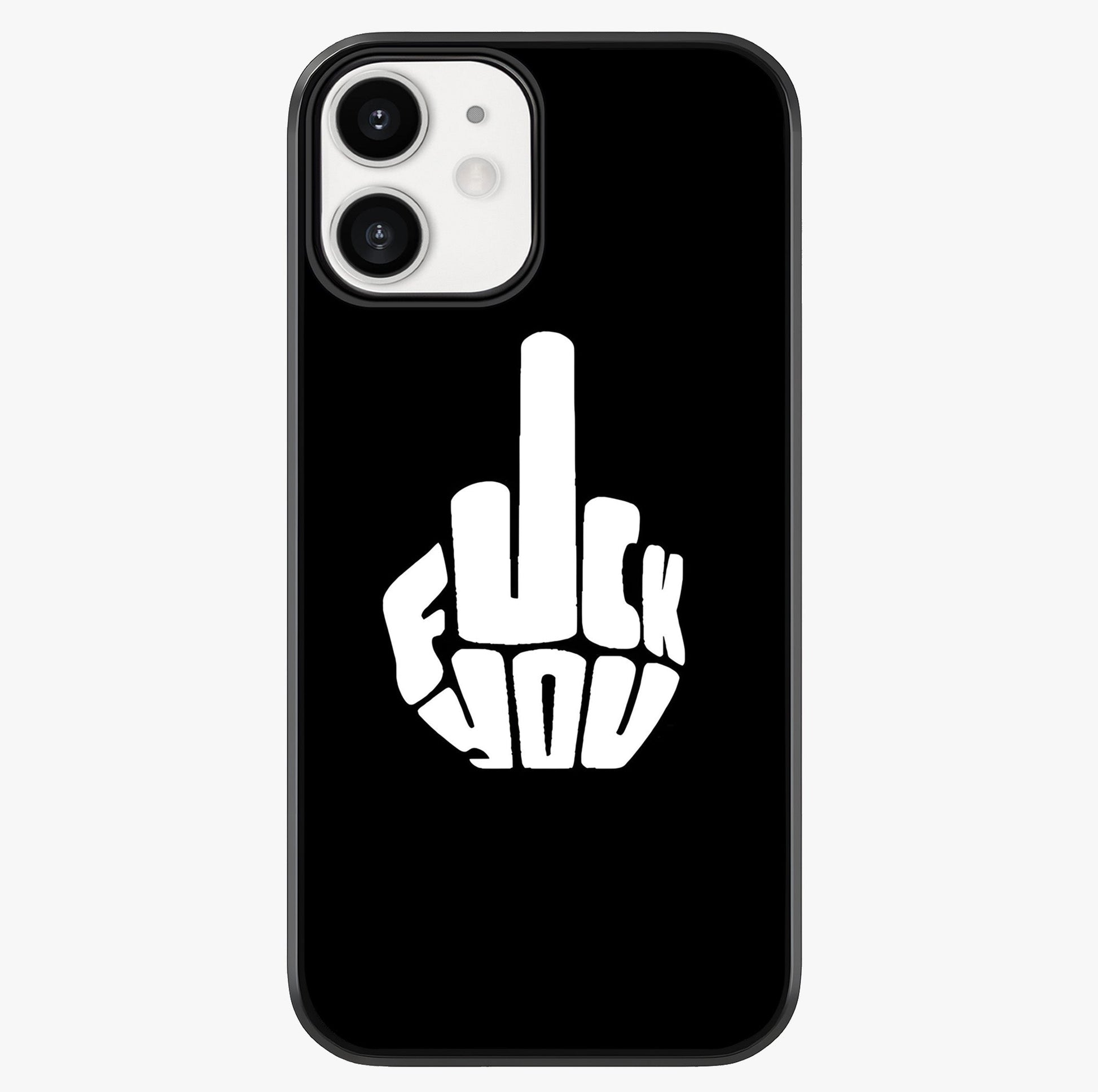 Rebel Mode On Glass Case showing full back design in clean flat view with glossy glass finish.