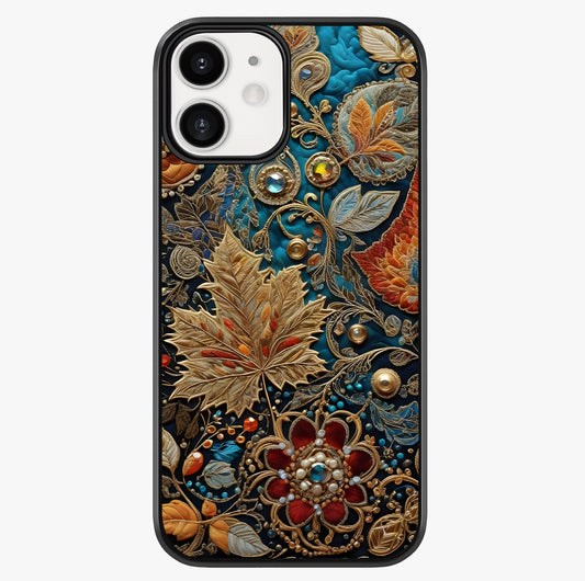 Royal Jewel Garden Glass Case showing full back design in clean flat view with glossy glass finish.