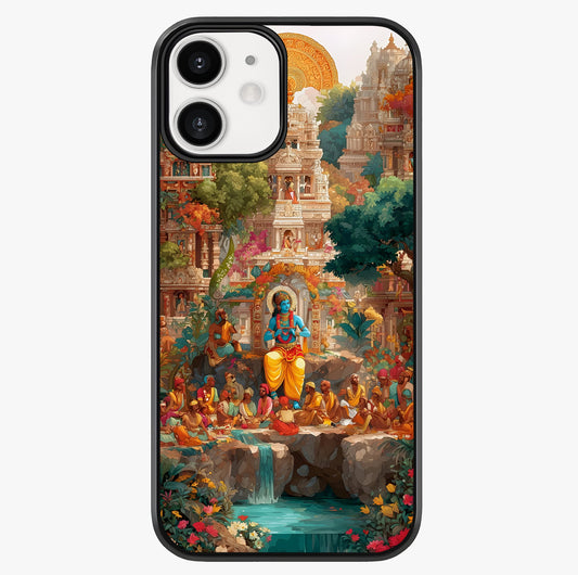 Sacred Sunlight Gods Glass Case showing full back design in clean flat view with glossy glass finish.