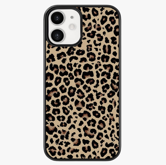 Savage Chic Pattern Glass Case showing full back design in clean flat view with glossy glass finish.