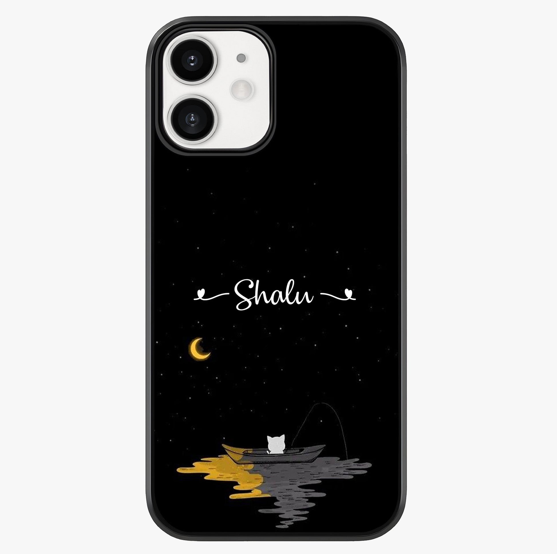 Silent Night Row Glass Case showing full back design in clean flat view with glossy glass finish.