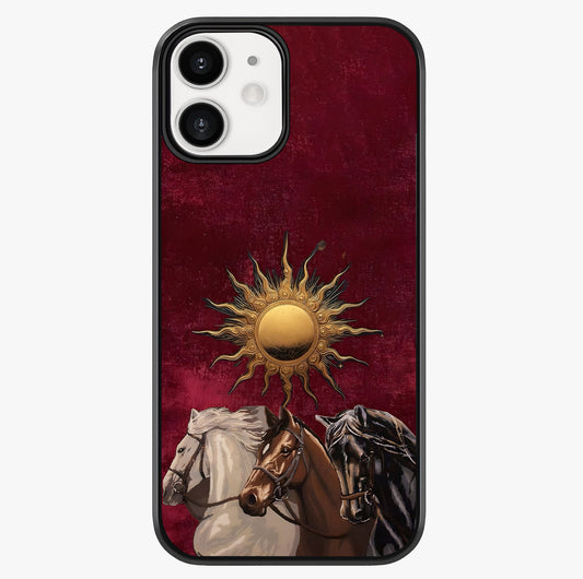 Solar Riders Glass Case showing full back design in clean flat view with glossy glass finish.