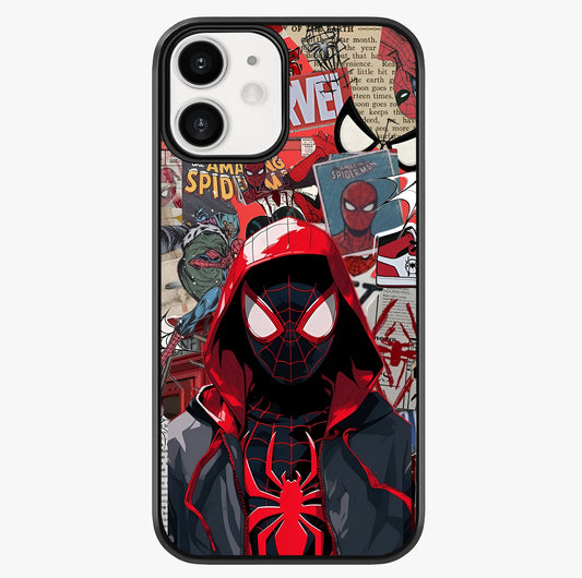 Spider Collage Street Glass Case showing full back design in clean flat view with glossy glass finish.