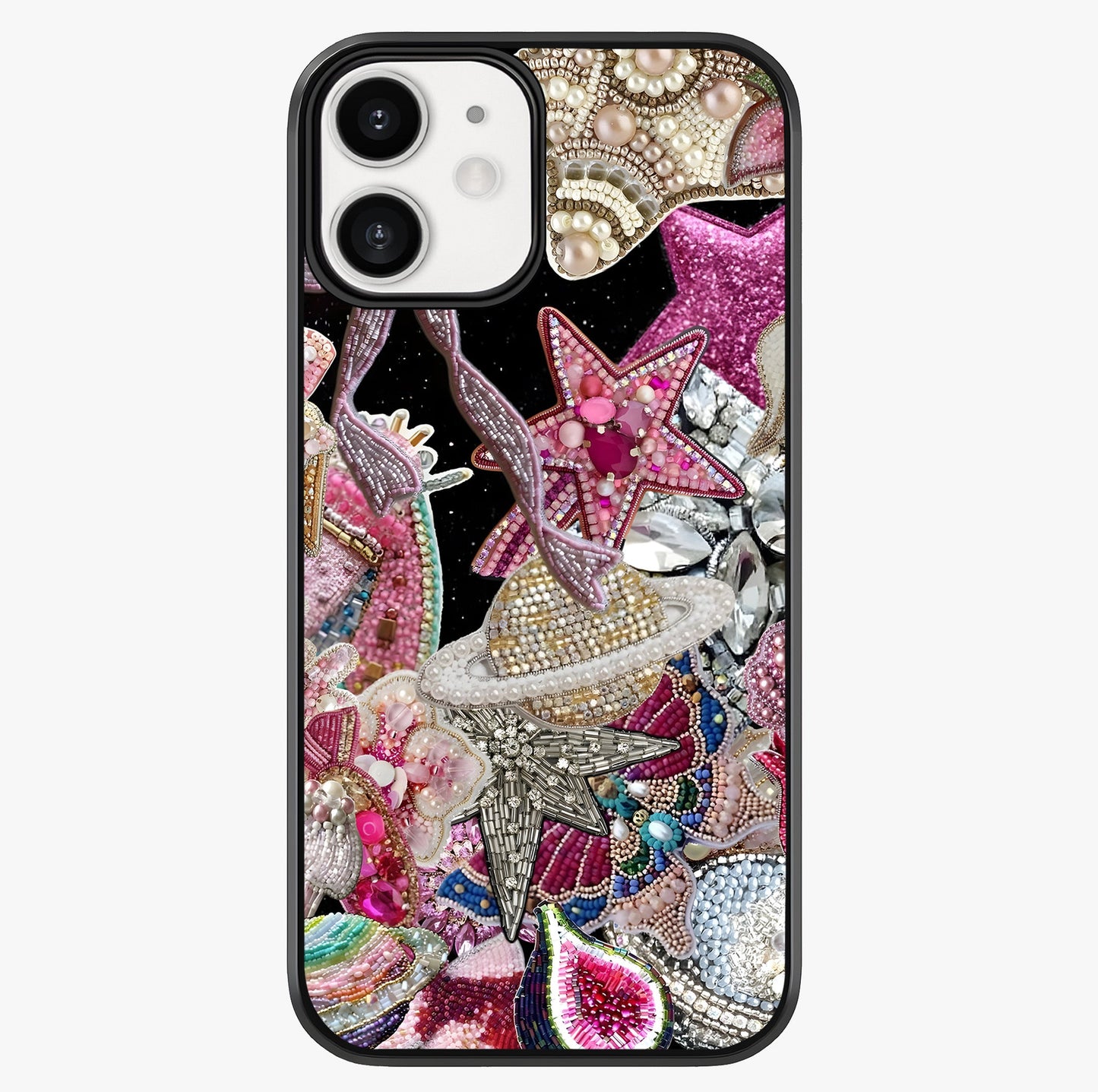 Starlit Jewel Dream Glass Case showing full back design in clean flat view with glossy glass finish.