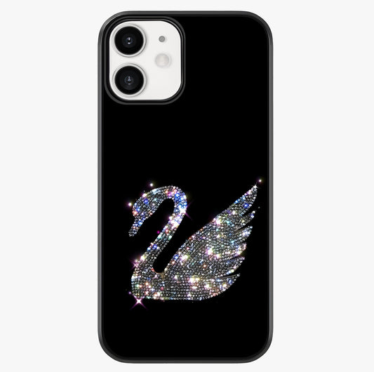 Starlit Swan Grace Glass Case showing full back design in clean flat view with glossy glass finish.