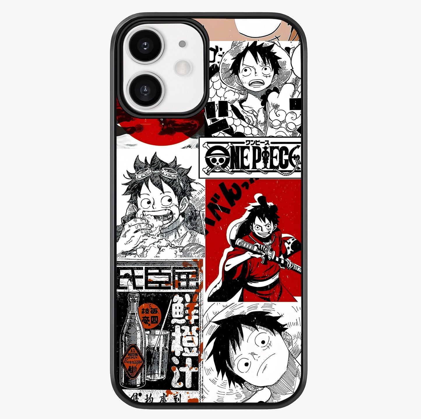 Strawhat Chaos Panels Glass Case showing full back design in clean flat view with glossy glass finish.