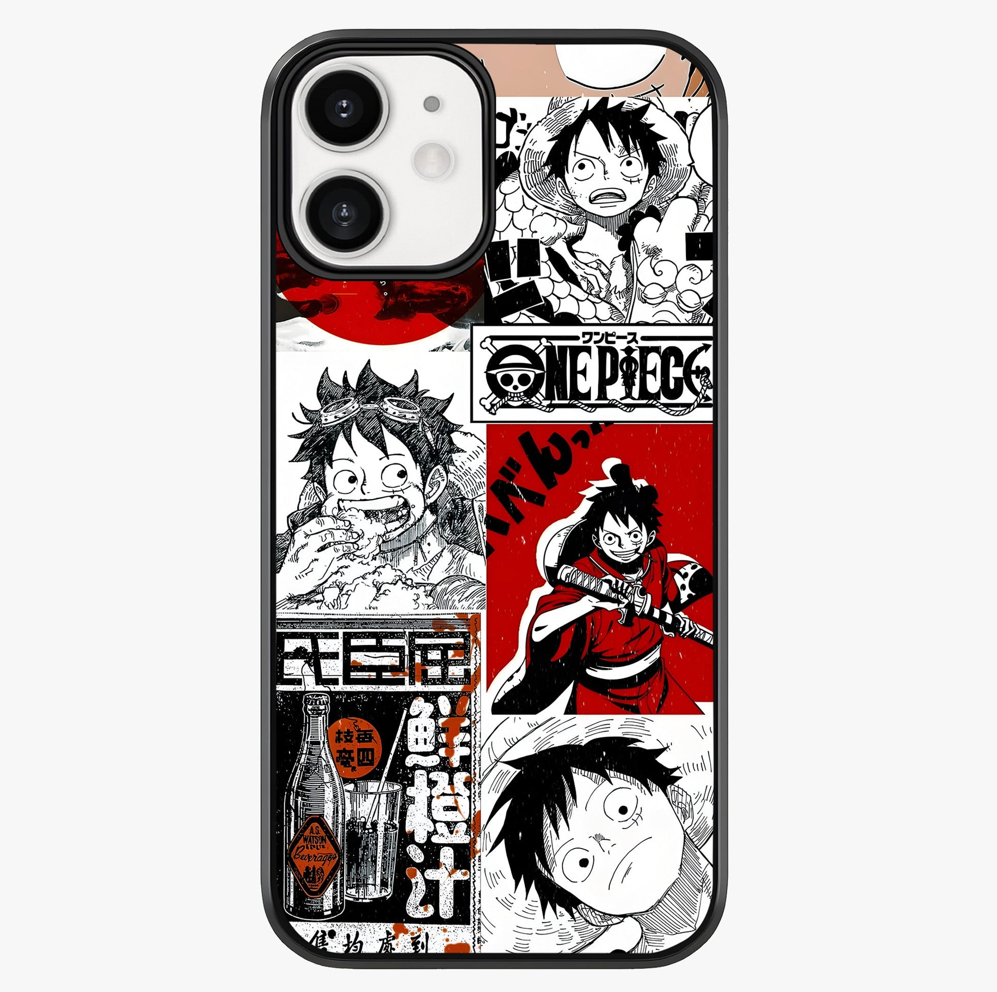 Strawhat Chaos Panels Glass Case showing full back design in clean flat view with glossy glass finish.