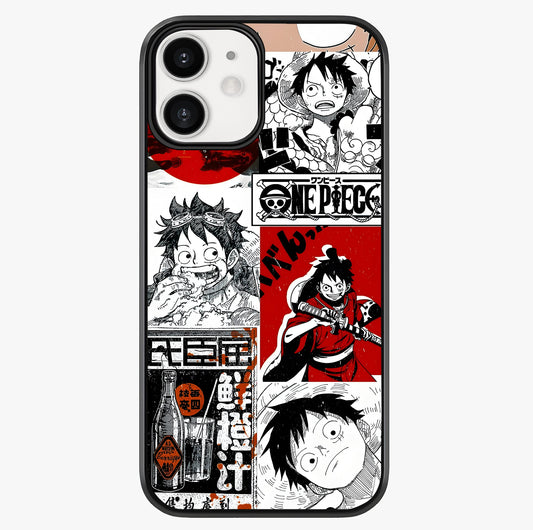 Strawhat Chaos Panels Glass Case showing full back design in clean flat view with glossy glass finish.