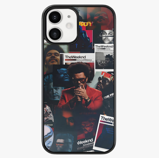 The Weeknd Glass Case showing full back design in clean flat view with glossy glass finish.