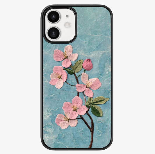 Threaded Blossom Breeze Glass Case showing full back design in clean flat view with glossy glass finish.
