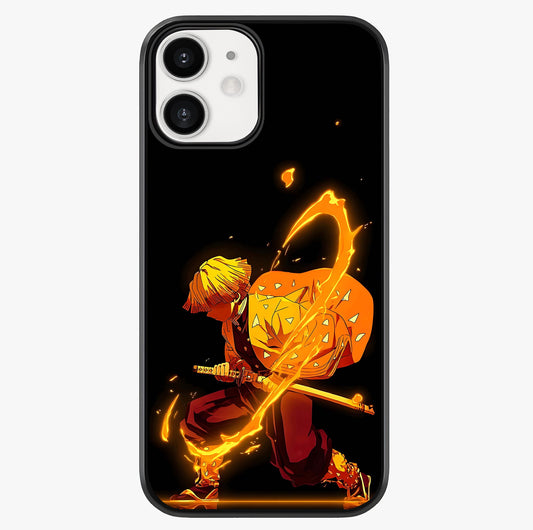 Thunder Flame Execution Glass Case showing full back design in clean flat view with glossy glass finish.