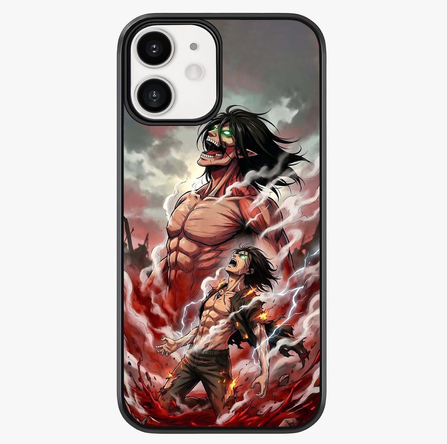 Titan Awakening Fury Glass Case showing full back design in clean flat view with glossy glass finish.