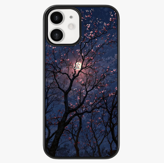 Twilight Sakura Serenade Glass Case showing full back design in clean flat view with glossy glass finish.