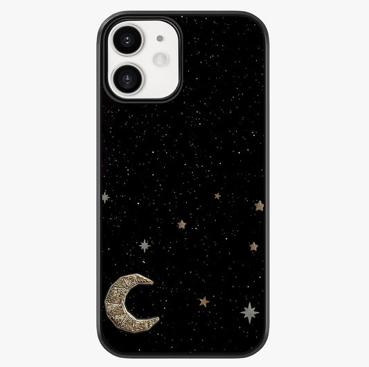 Twinkle Star With Half Moon Glass Case showing full back design in clean flat view with glossy glass finish.