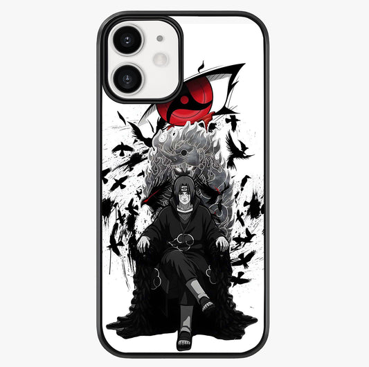 Uchiha Shadow Throne Glass Case showing full back design in clean flat view with glossy glass finish.