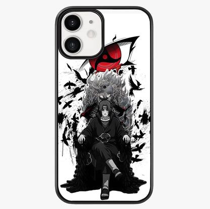 Uchiha Shadow Throne Glass Case showing full back design in clean flat view with glossy glass finish.