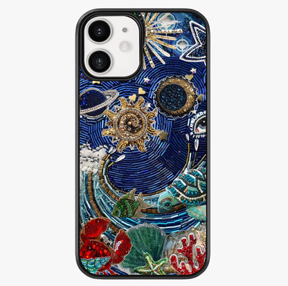 Universe Underwater Spark Glass Case showing full back design in clean flat view with glossy glass finish.