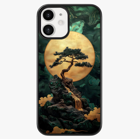 Zen Moon Rise Glass Case showing full back design in clean flat view with glossy glass finish.