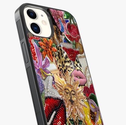 Beaded Fashion Jungle Glass Case captured at a warm angle highlighting gloss, texture and premium glass finish.