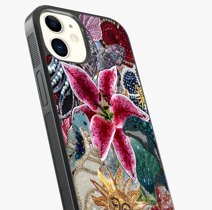 Beaded Garden Fantasy Glass Case captured at a warm angle highlighting gloss, texture and premium glass finish.