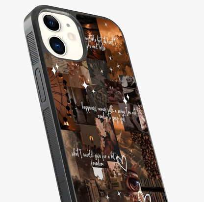 Bittersweet Aesthetic Chaos Glass Case captured at a warm angle highlighting gloss, texture and premium glass finish.