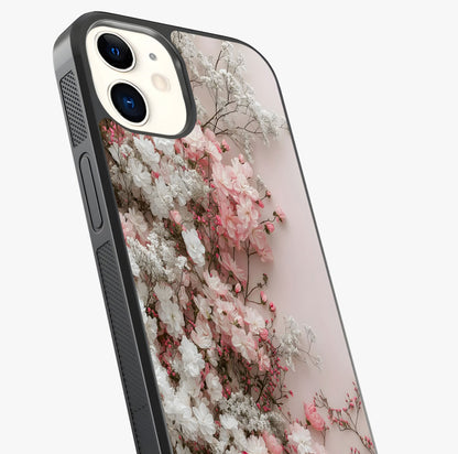 Blush Blossom Cloud Glass Case captured at a warm angle highlighting gloss, texture and premium glass finish.